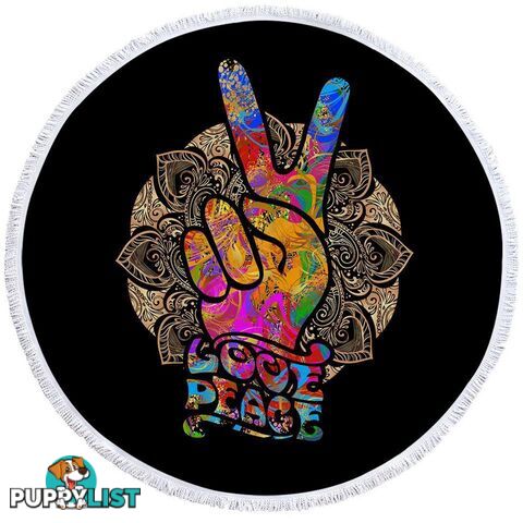 Love Peace Beach Towel - Towel - 7427046309509