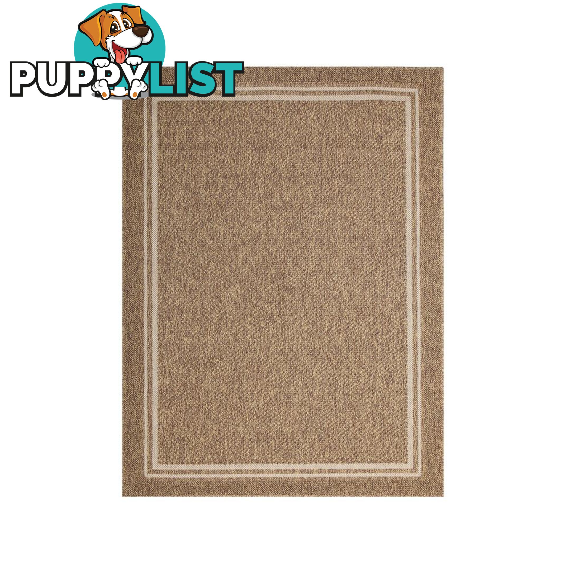 HAWAII BROWN BEIGE BORDERED RUG - Unbranded - 7427046338097