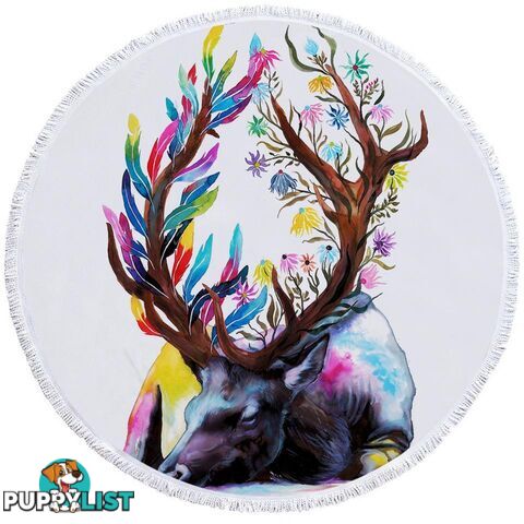 Art Painting Deer Beach Towel - Towel - 7427046330152