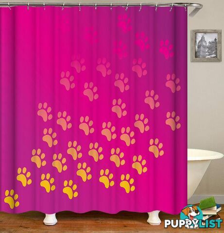 Dog Paws Over Red Violet Shower Curtain - Curtain - 7427045988088