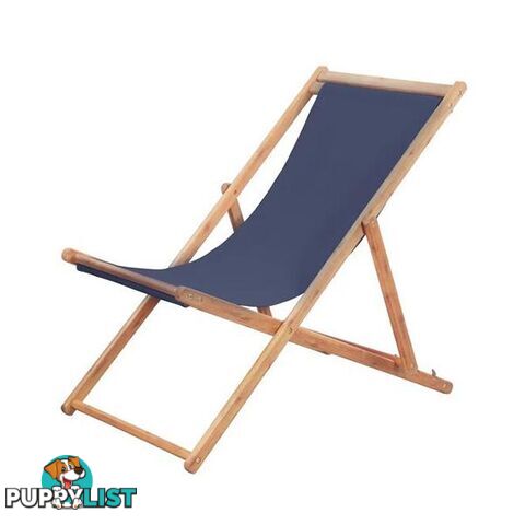 Folding Beach Chair Fabric And Eucalyptus Wooden Frame - Unbranded - 8718475613763