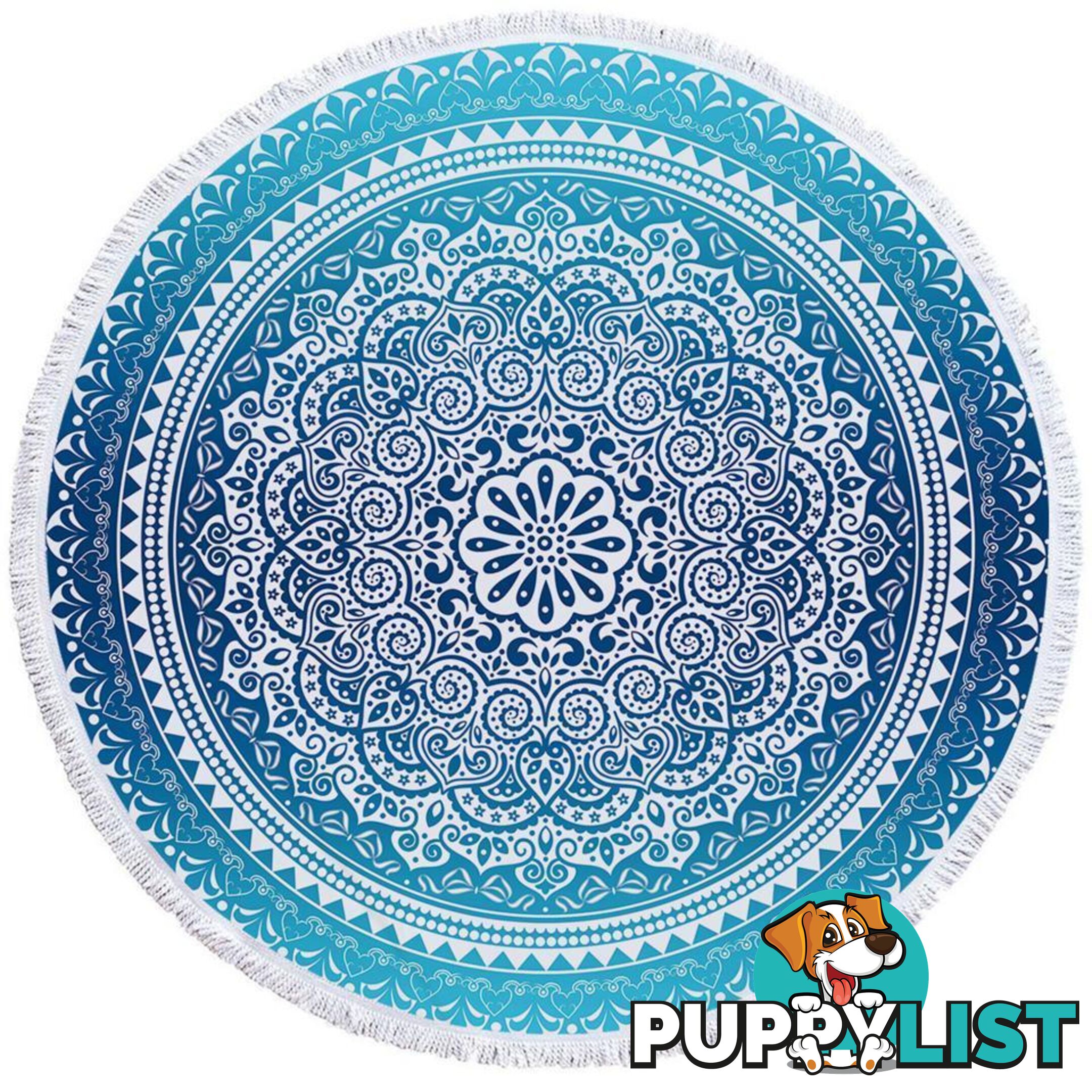 Blue Hues Mandala Beach Towel - Towel - 7427046326742