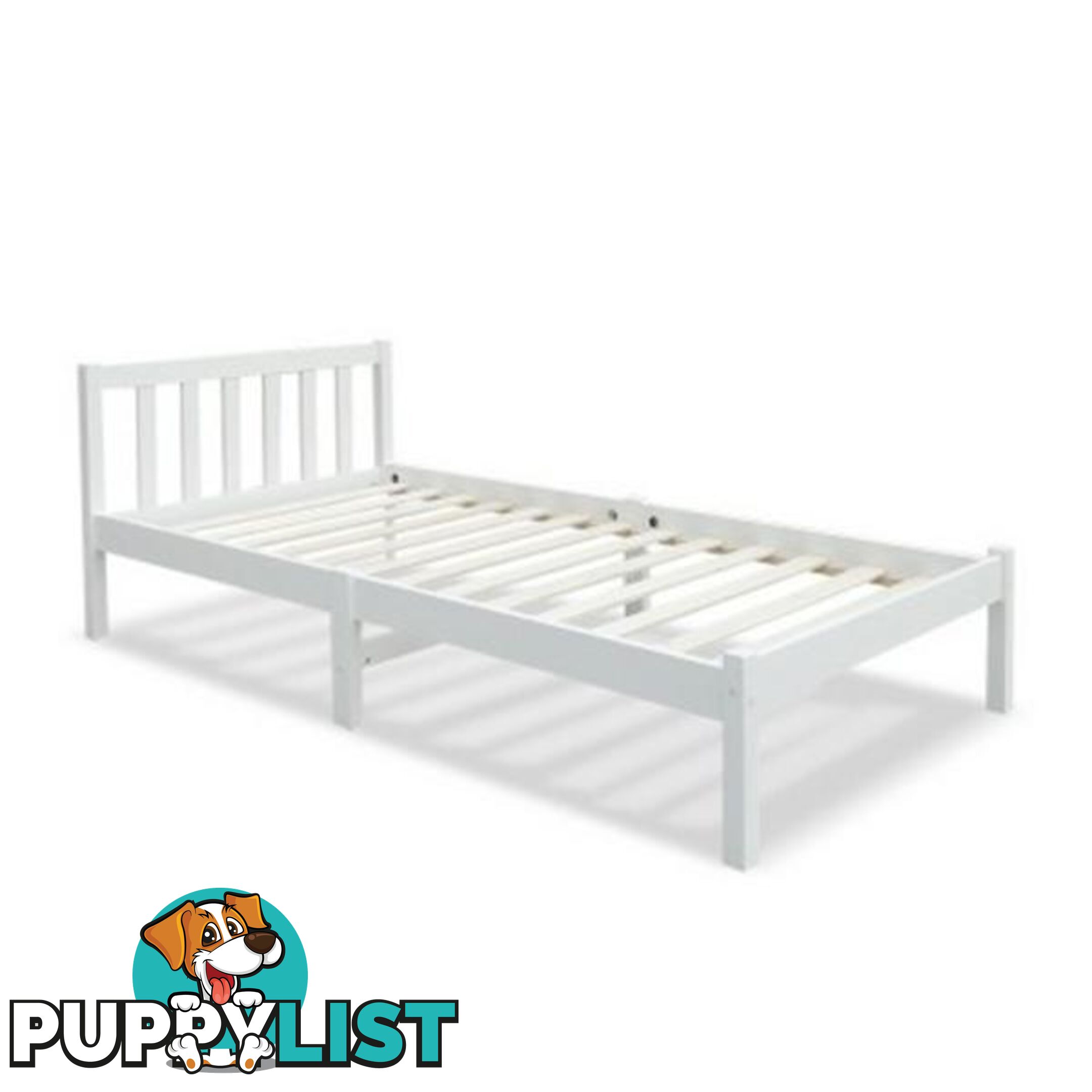 Single Size Wooden White Bed Frame - Artiss - 7427046196857