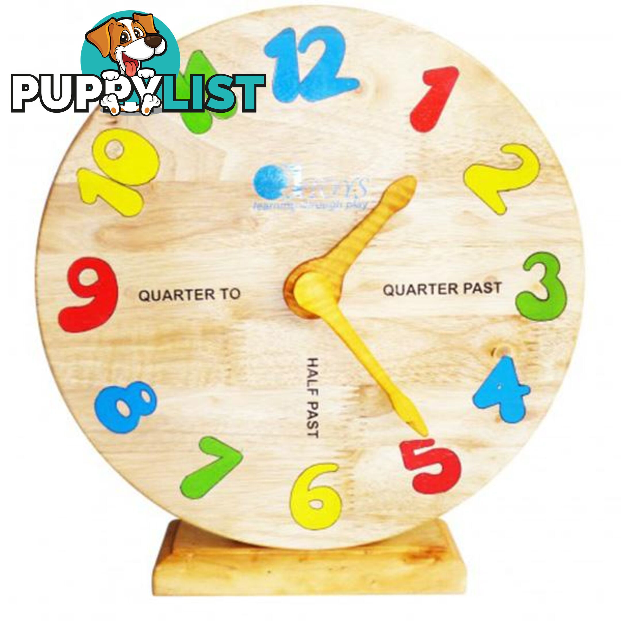 Wooden Clock - Qtoys - 8936074262148