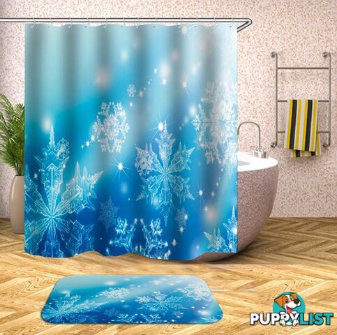 Shiny Snowflakes Shower Curtain - Curtain - 7427045959446