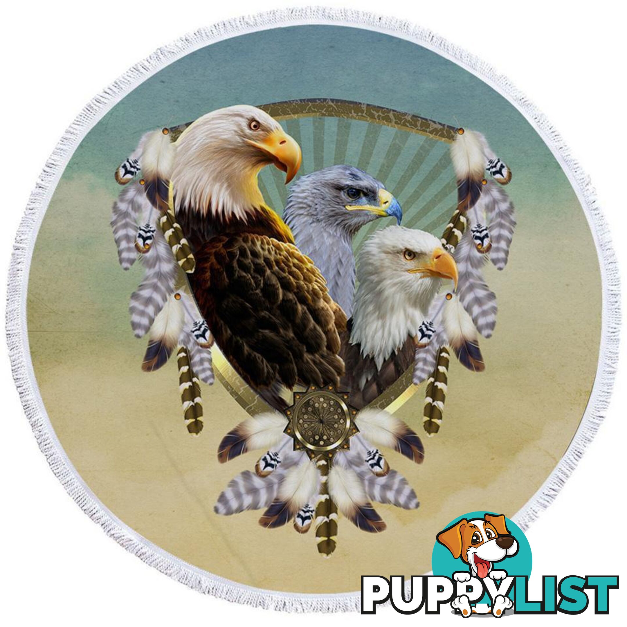 American Eagles Dream Catcher Beach Towel - Towel - 7427046314398