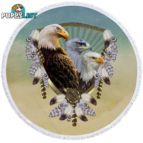 American Eagles Dream Catcher Beach Towel - Towel - 7427046314398