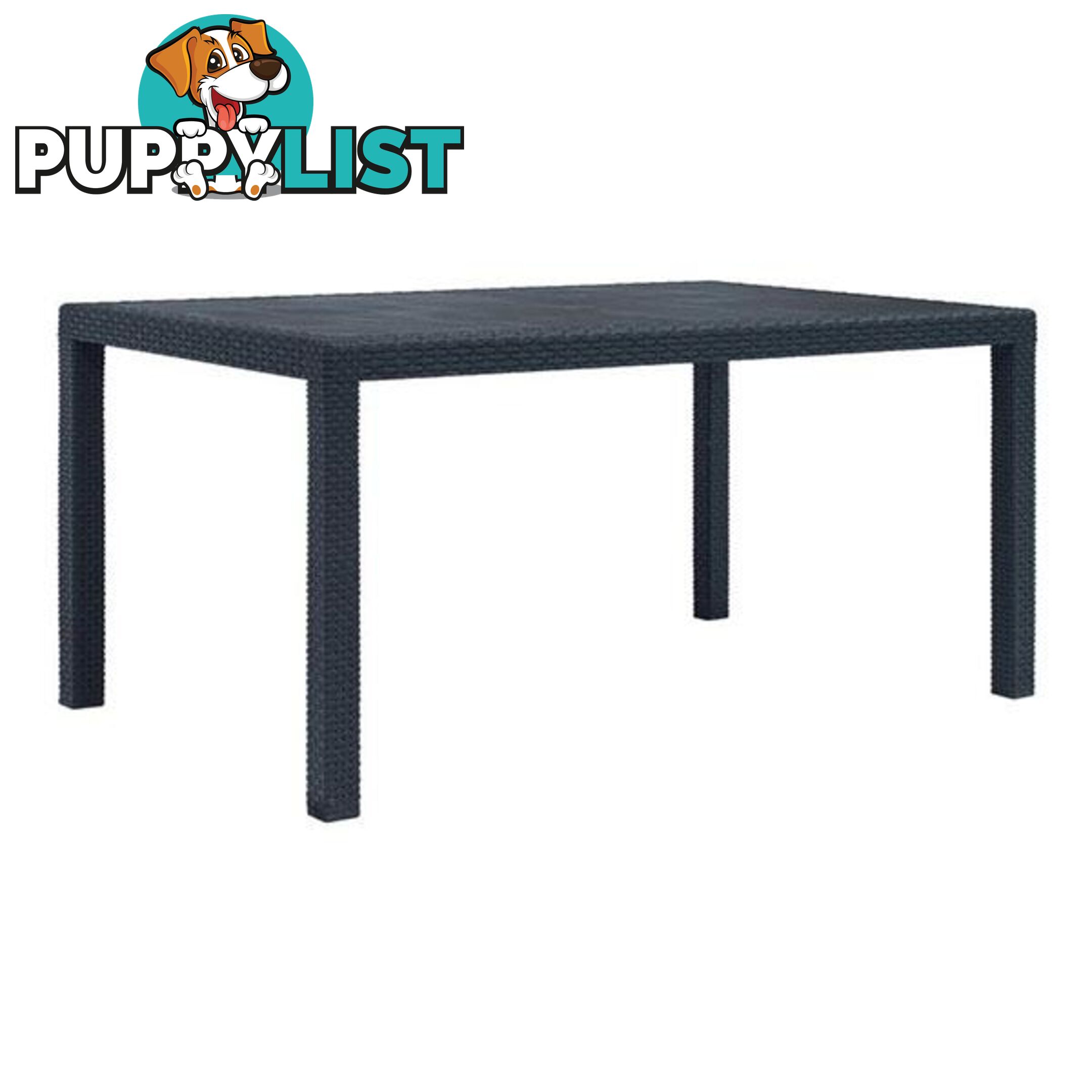 Garden Table Anthracite 150X90X72 Cm Plastic Rattan Look - Unbranded - 8718475743125