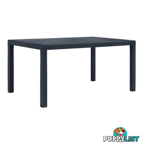 Garden Table Anthracite 150X90X72 Cm Plastic Rattan Look - Unbranded - 8718475743125