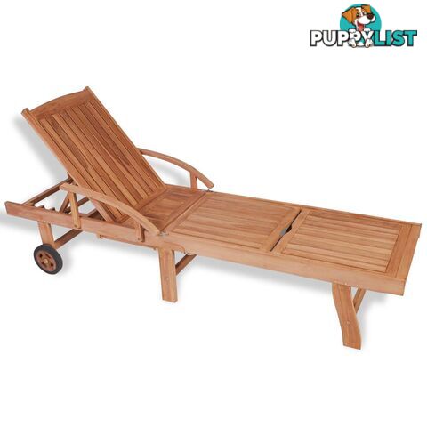 Teak 5-Position Sun Lounger 195 x 59.5 x 35 Cm - Unbranded - 4326500416902