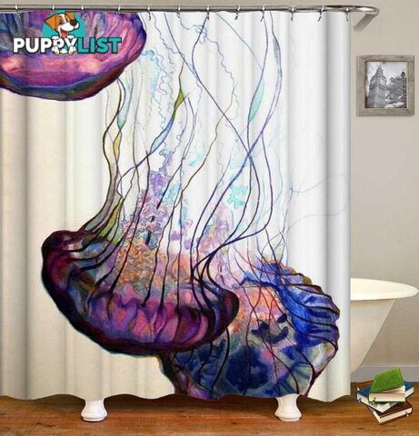 Jellyfish Shower Curtain Art Painting Shower Curtain - Curtain - 7427046100465