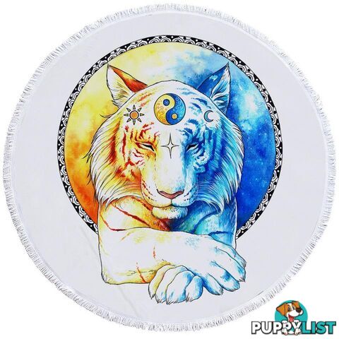 Yin and Yang Tiger Beach Towel - Towel - 7427046329712