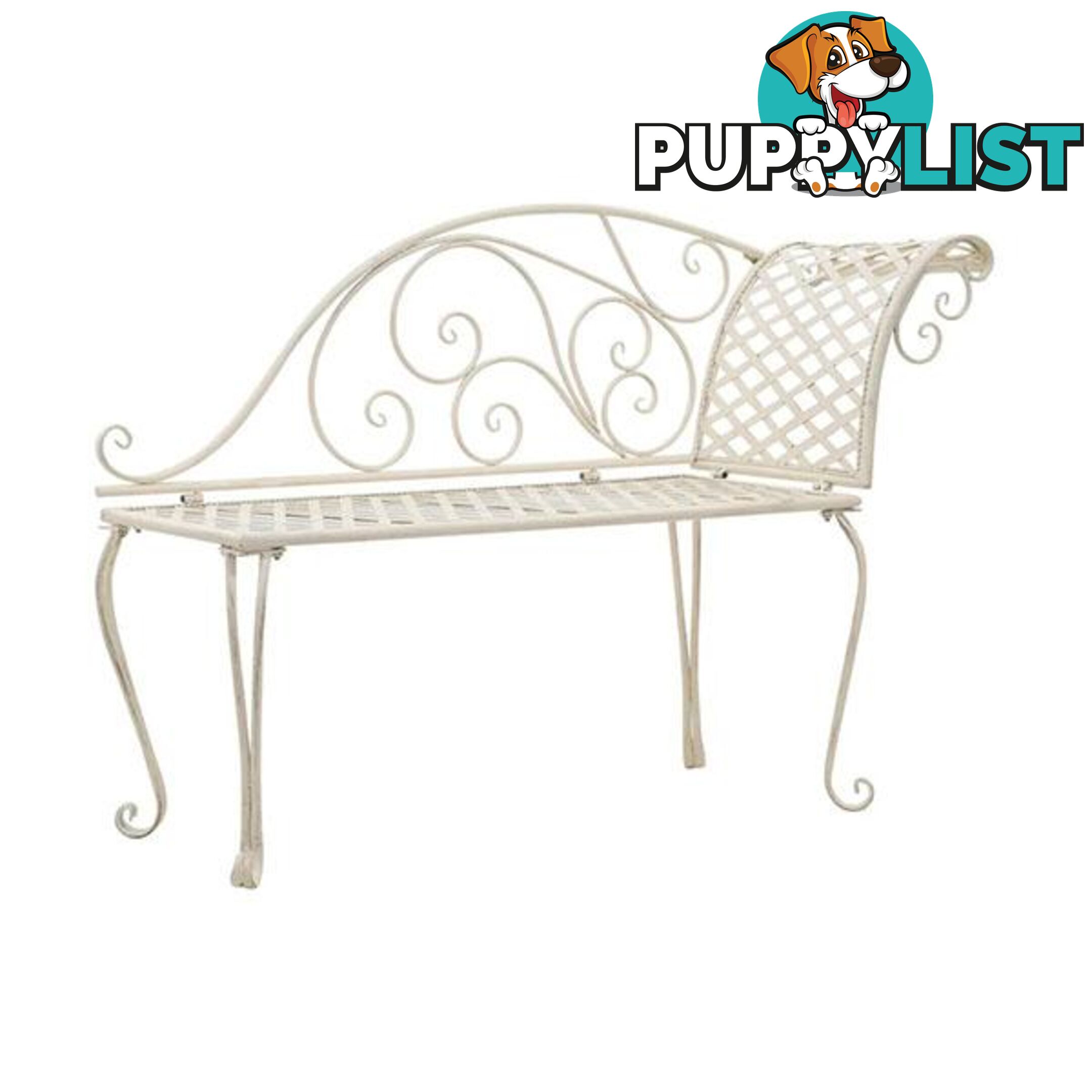 Garden Chaise Lounge 128 Cm Metal Antique White - Unbranded - 8718475718758