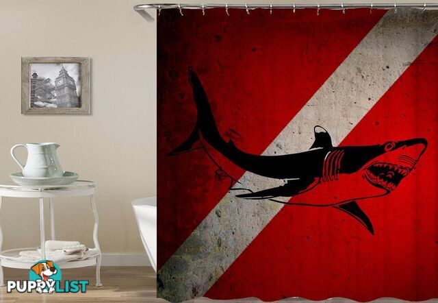 Shark Danger Shower Curtain - Curtain - 7427046044844