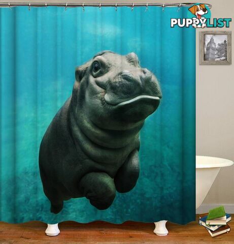 Baby Hippo Shower Curtain - Curtain - 7427045911994