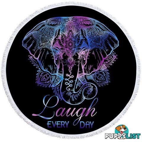 Inspirational Blue Purple Indian Elephant Beach Towel - Towel - 7427046312424