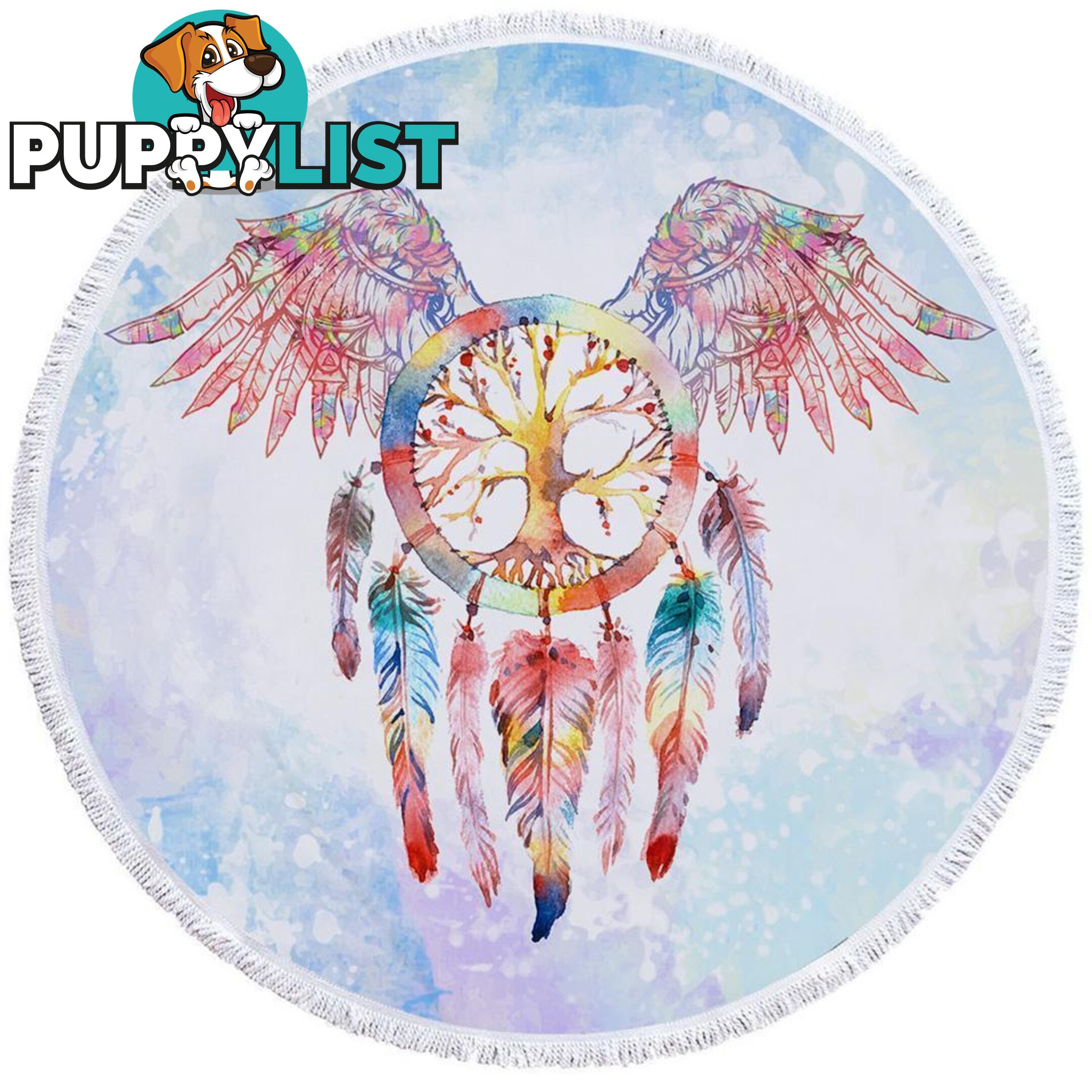 Soft Color Dream Catcher Eagle Beach Towel - Towel - 7427046328425