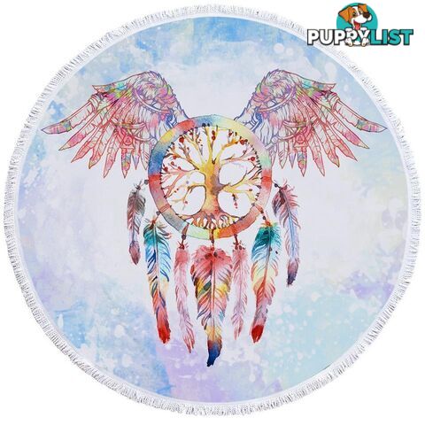 Soft Color Dream Catcher Eagle Beach Towel - Towel - 7427046328425