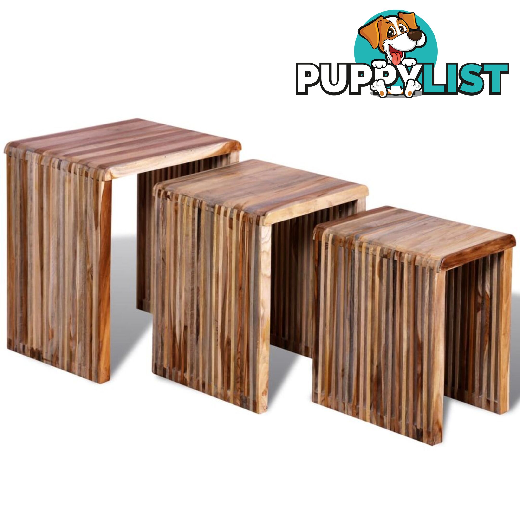 Nesting Tables Reclaimed Teak (Set Of 3) - Unbranded - 4326500433497