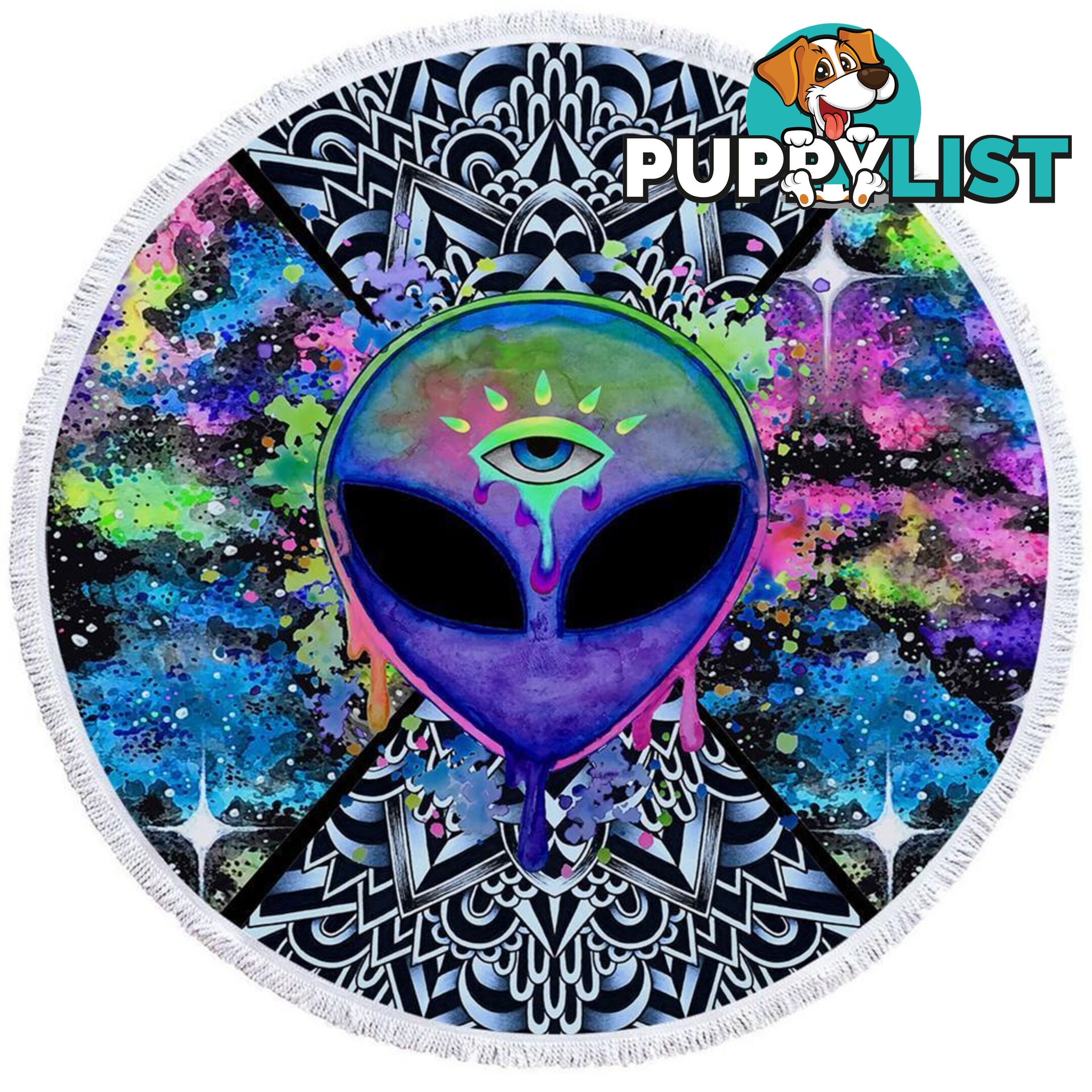 The Three Eyed Alien Beach Towel - Towel - 7427046314862