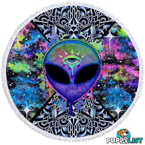 The Three Eyed Alien Beach Towel - Towel - 7427046314862