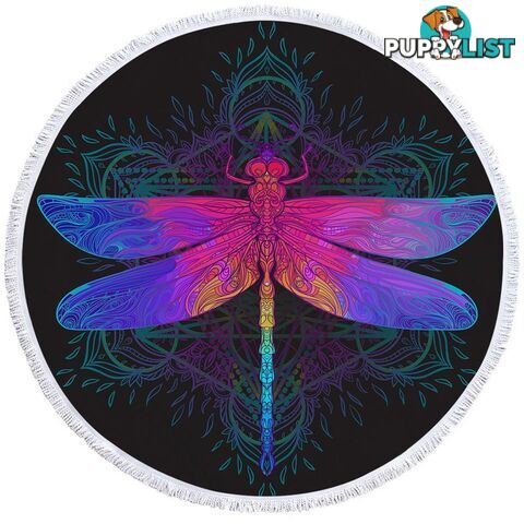 Indian Dragonfly Beach Towel - Towel - 7427046318396