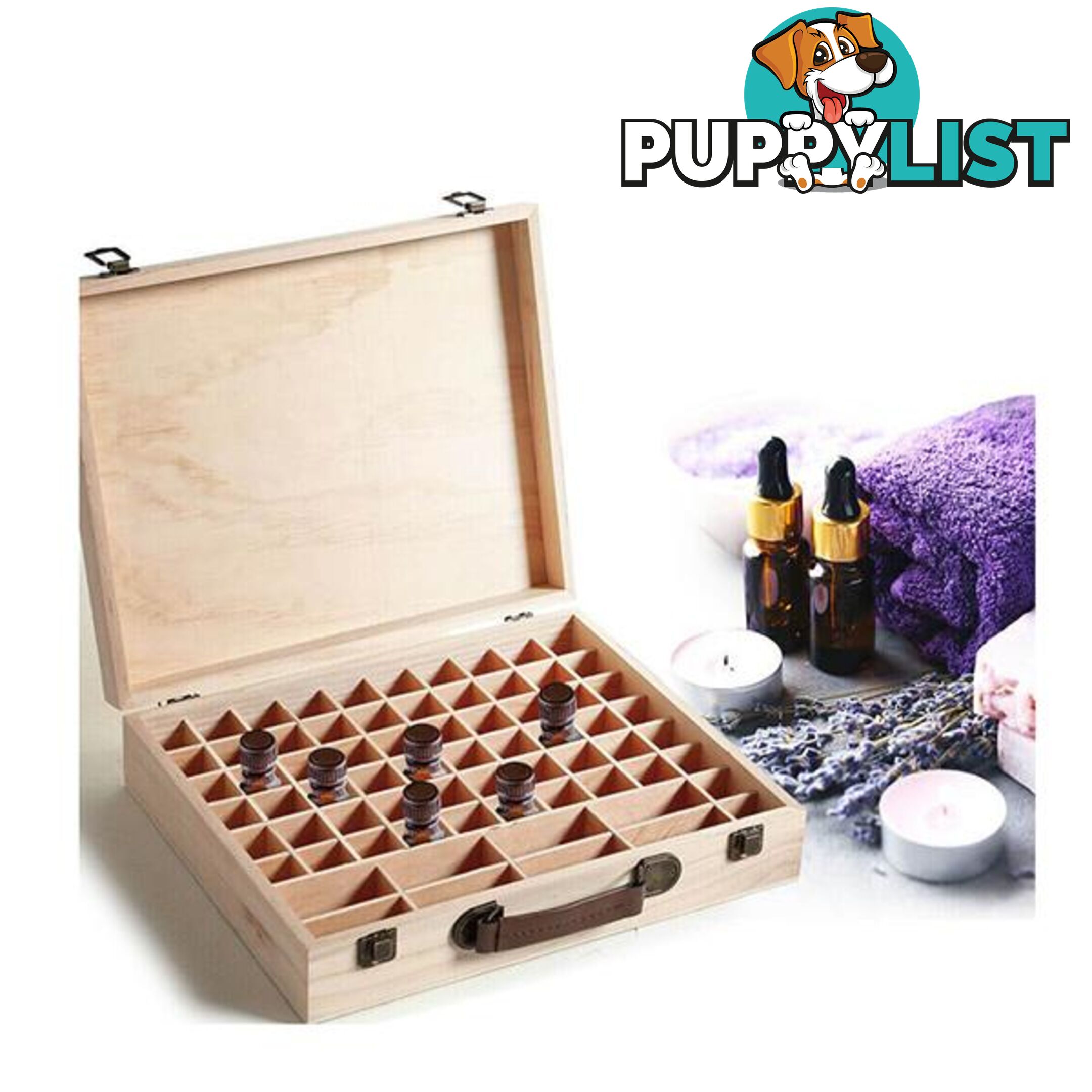 Essential Oil Storage Box Wooden 70 Slots Aromatherapy Container Organiser - Unbranded - 787976597832