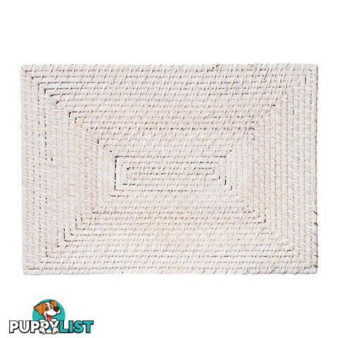 Pacifica Rattan Placemat 45x30cm White Wash - Unbranded - 7427046153461