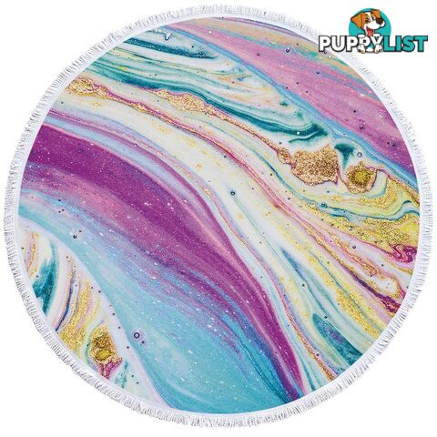 Bluish Purplish Marble Beach Towel - Towel - 7427046305341