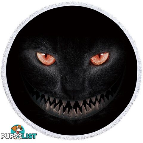 Scary Black Cat Beach Towel - Towel - 7427046318075