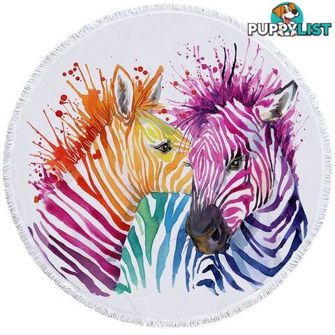 Colorful Zebras Beach Towel - Towel - 7427046326254