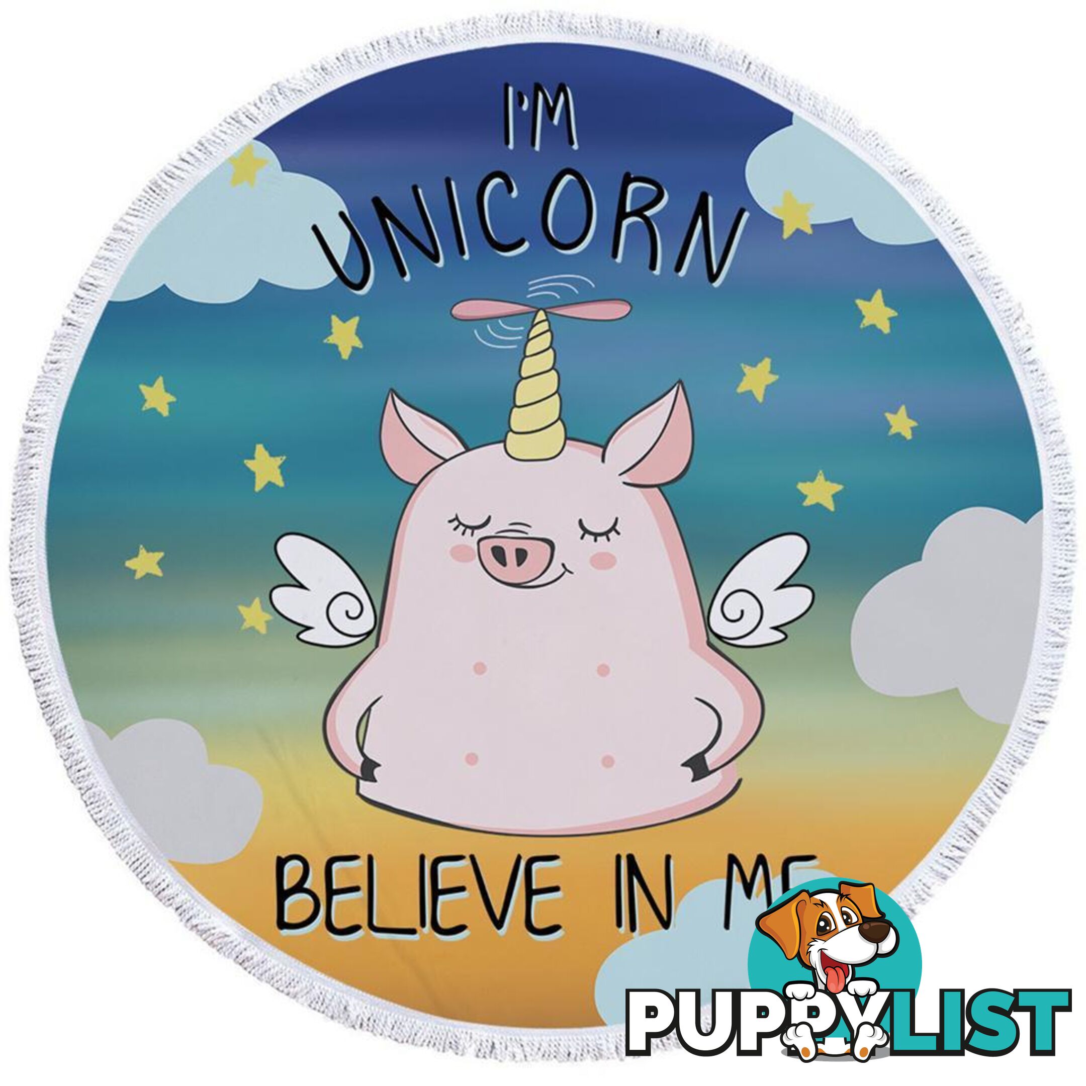 Cute Unicorn Piggy Beach Towel - Towel - 7427046304900