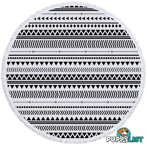 Black and White Tribe Design Beach Towel - Towel - 7427046328869