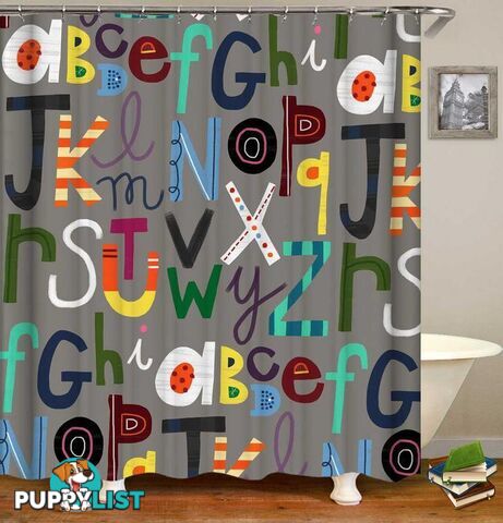 Multi Colored Alphabet Shower Curtain - Curtain - 7427046054652