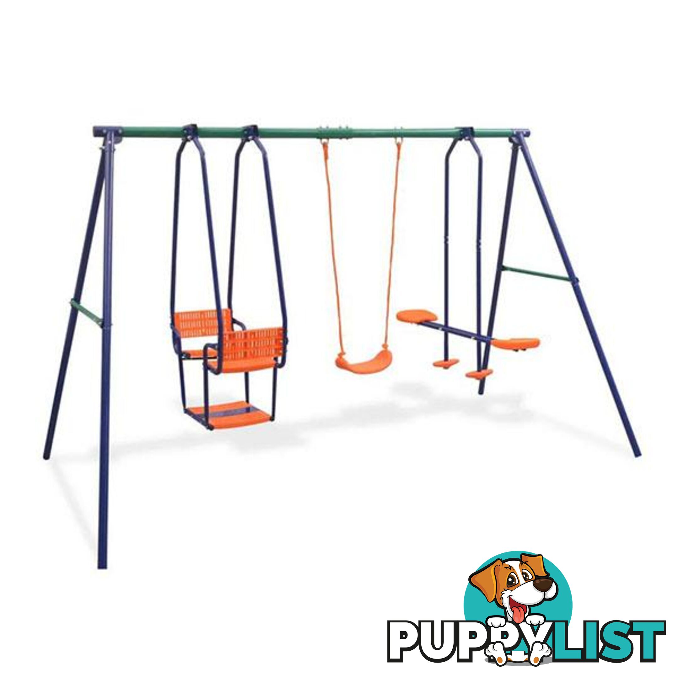 Swing Set With 5 Seats Orange - Unbranded - 8718475571131