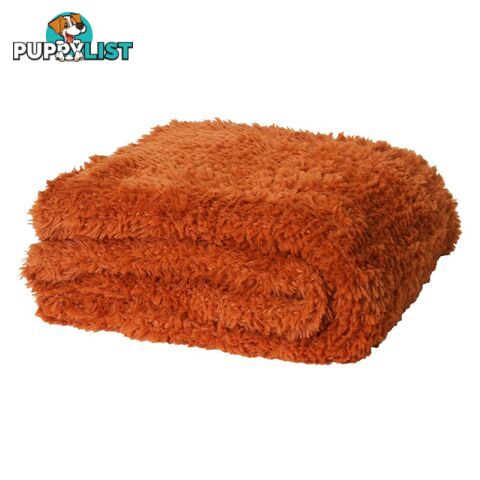 Eve Fur Knitted Throw 130x160cm Amber - Unbranded - 7427046153225