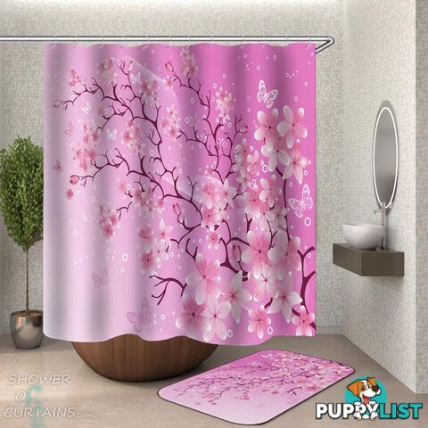 Shower Curtains Floral Purplish Hues - Curtain - 7427046282680