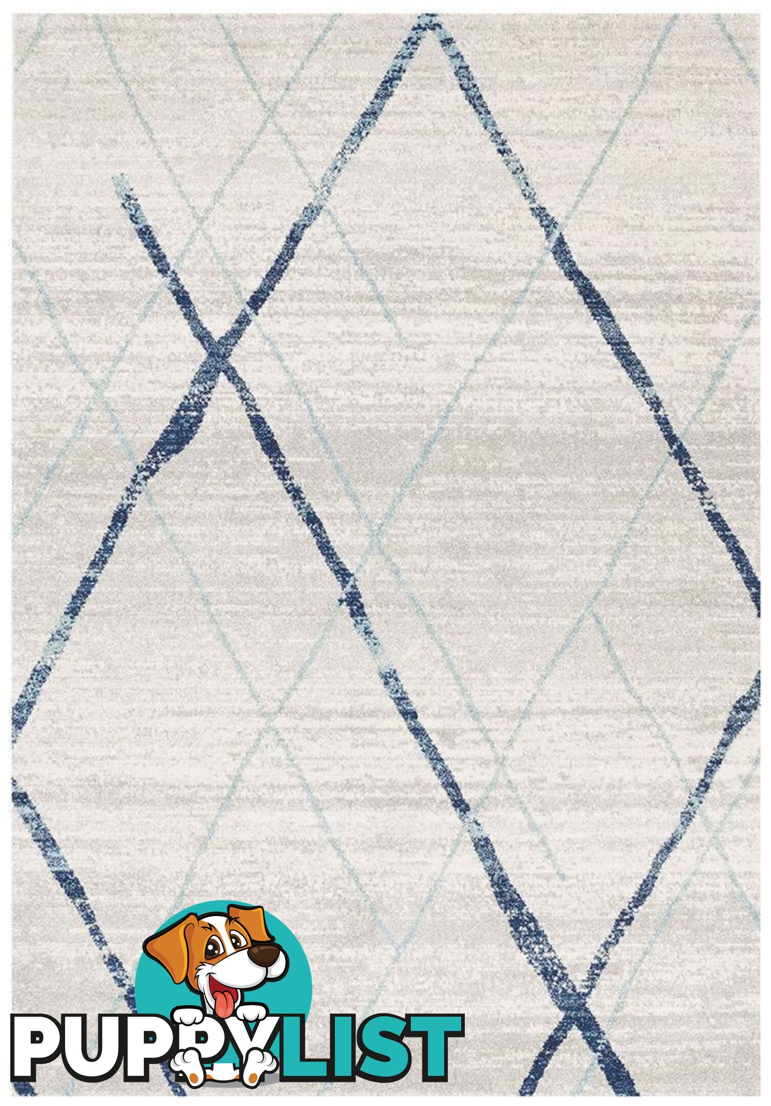 Oasis Noah White Blue Contemporary Rug - Unbranded - 9375321845472