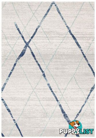 Oasis Noah White Blue Contemporary Rug - Unbranded - 9375321845472