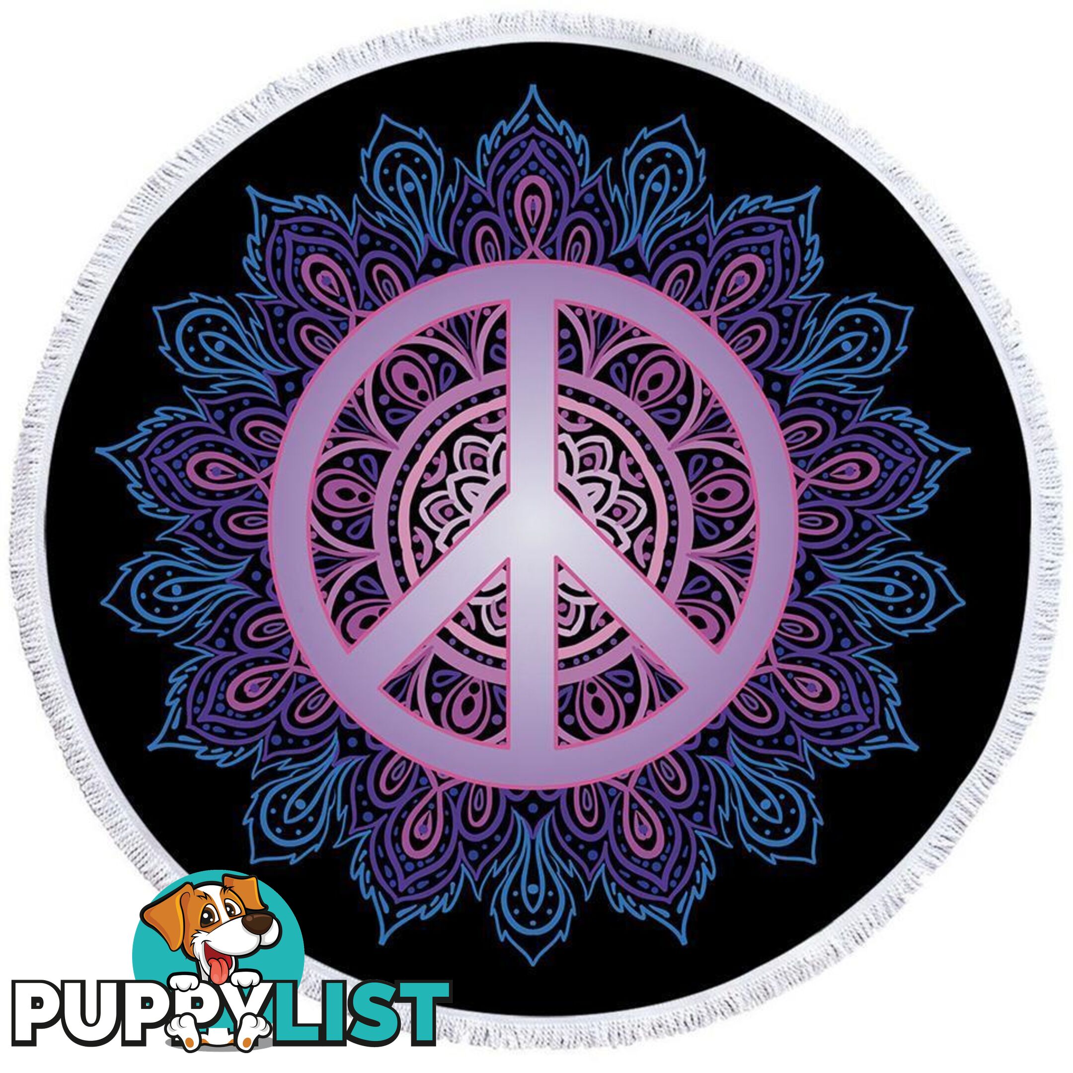 Mandala Peace Beach Towel - Towel - 7427046310253