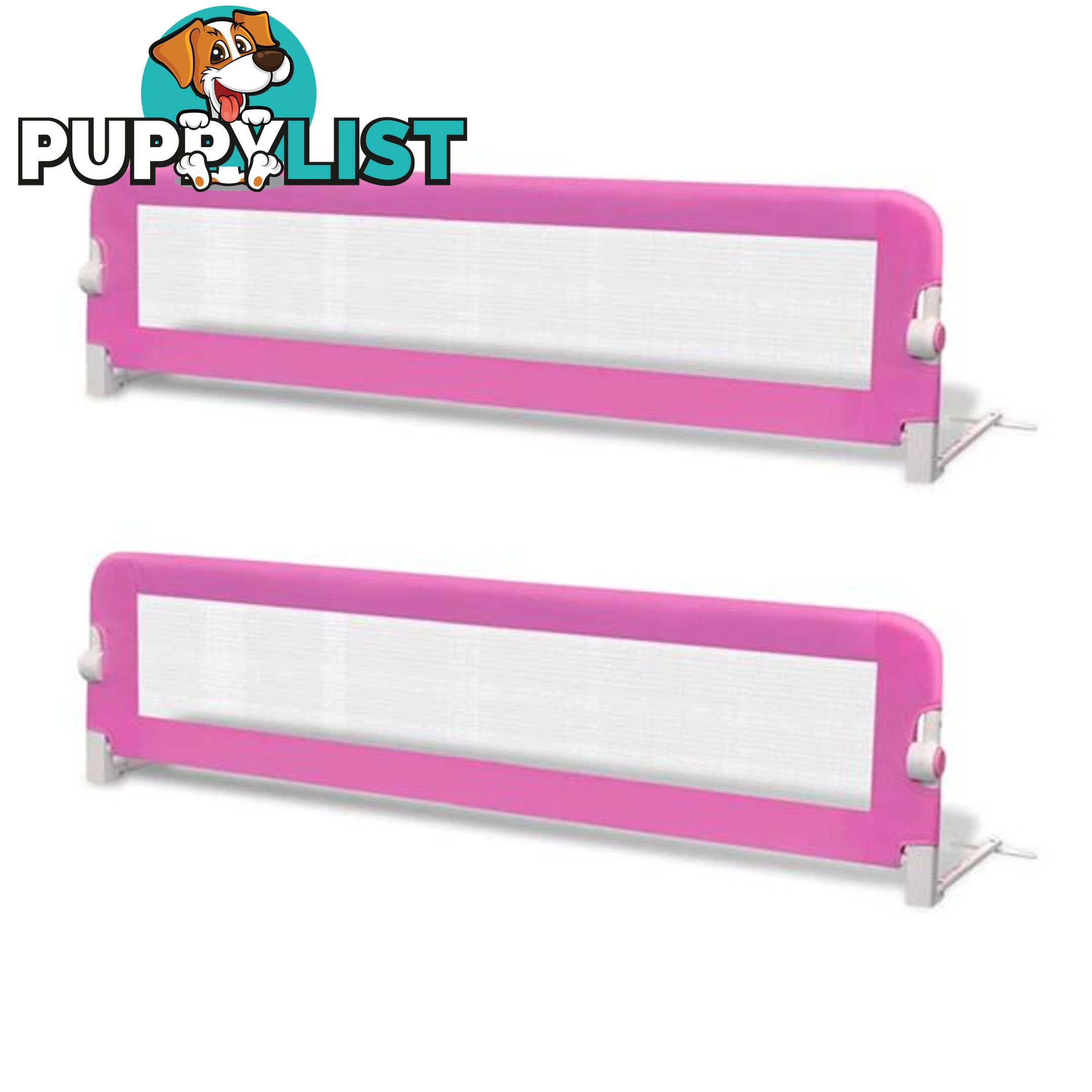 Toddler Safety Bed Rail 2 Pcs Pink 150X42 Cm - Bed Rail - 7427046167970