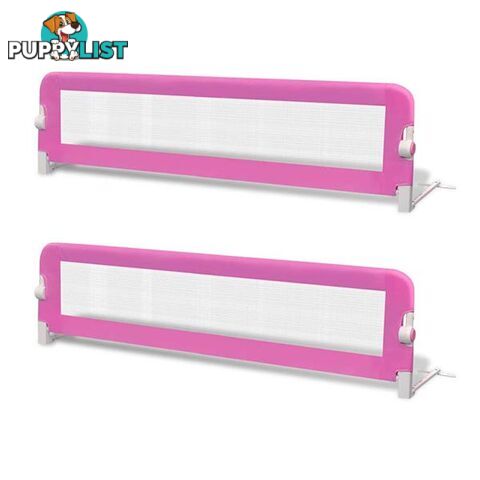 Toddler Safety Bed Rail 2 Pcs Pink 150X42 Cm - Bed Rail - 7427046167970