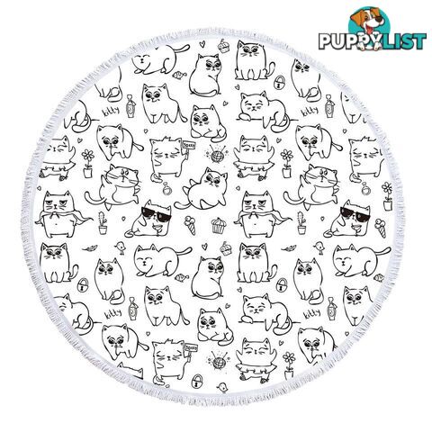 Pattern of Cats Beach Towel - Towel - 7427046343466