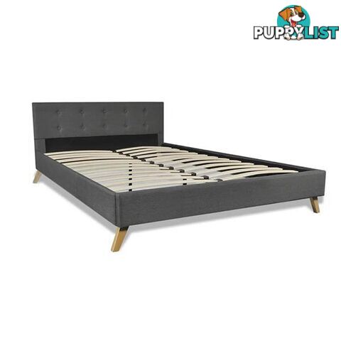 Bed Frame Queen Size Fabric Dark Grey - Unbranded - 7427046166447