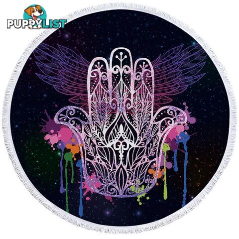 Space Hamsa Beach Towel - Towel - 7427046319904