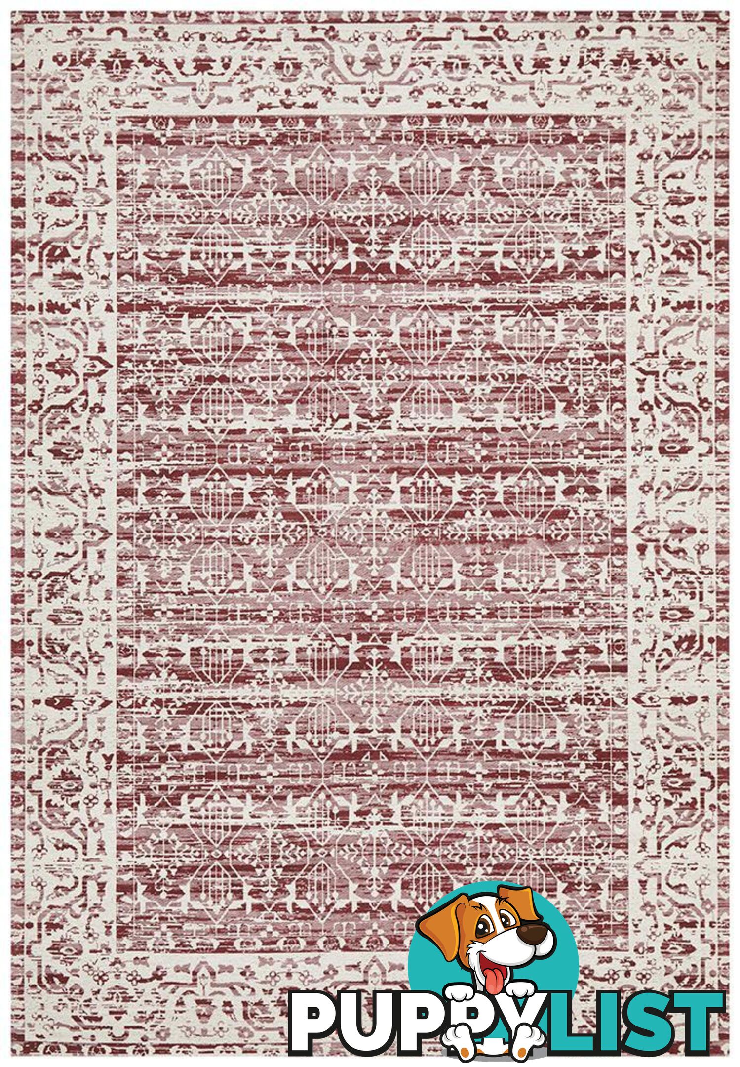 Magnolia Border Rose Rug - Unbranded - 9375321879842