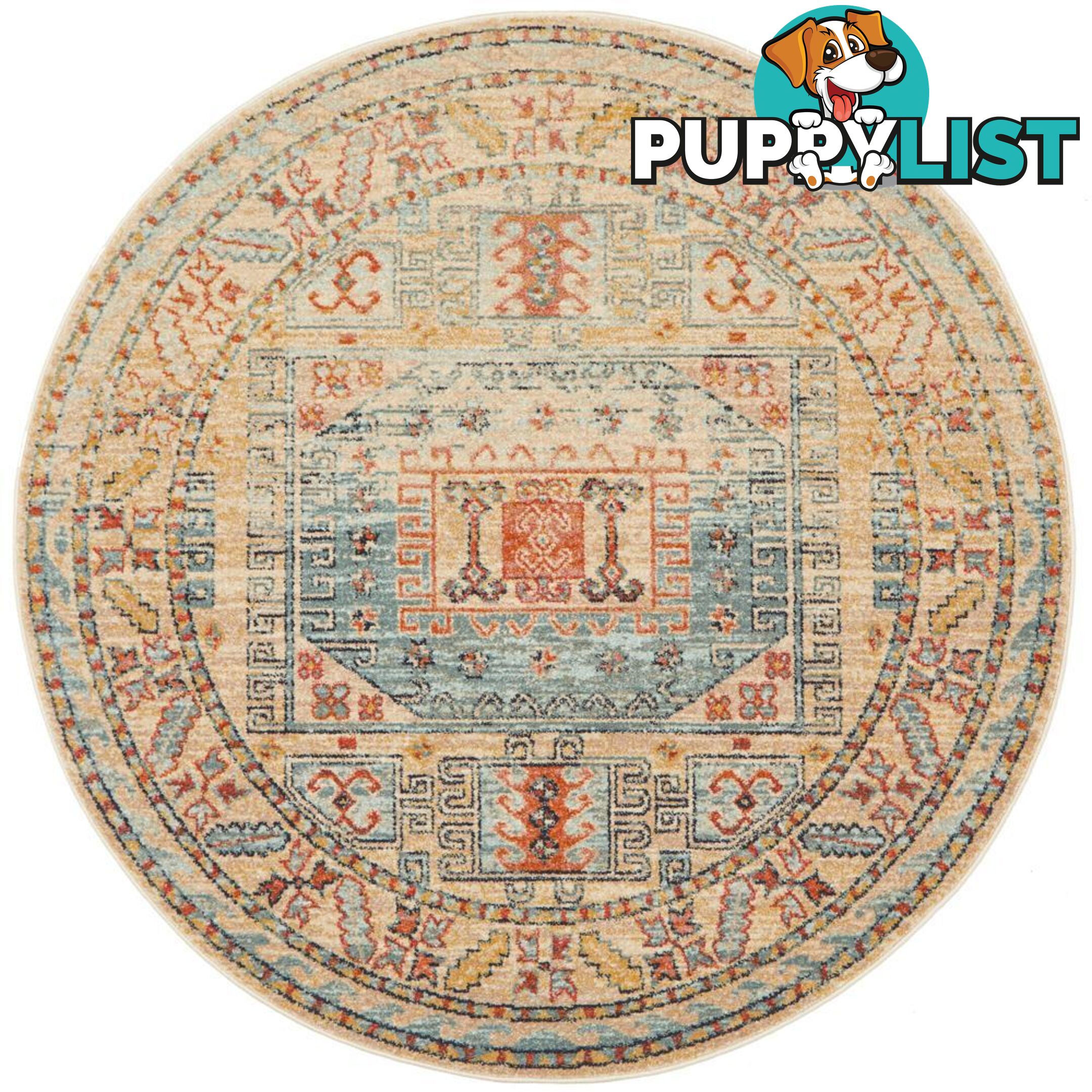 Legacy Round Sky Blue Rug - Unbranded - 9375321884860