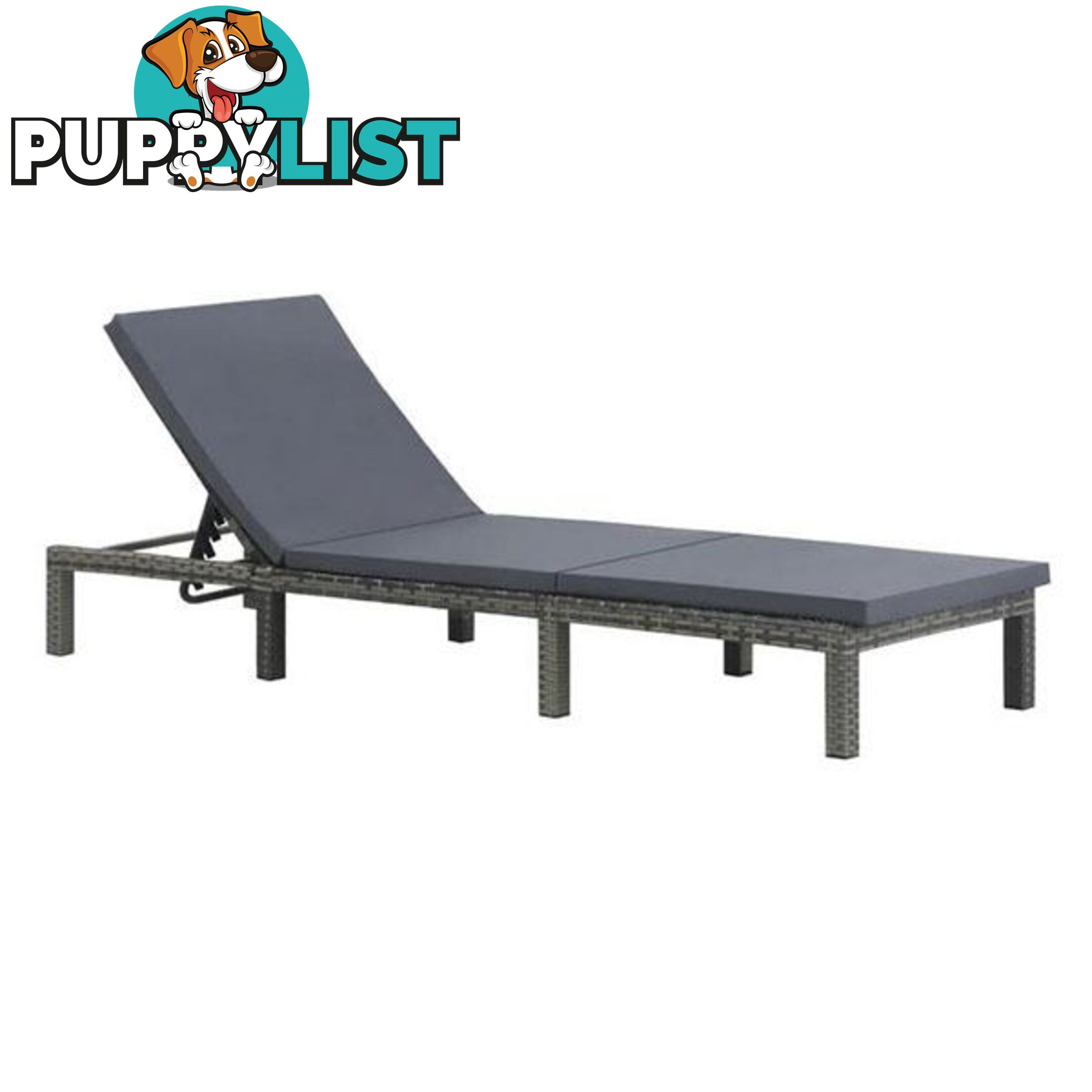 Sun Lounger With Cushion Poly Rattan Anthracite - Unbranded - 8719883746111