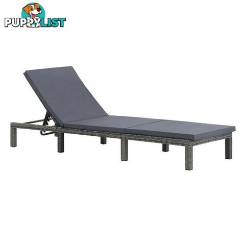 Sun Lounger With Cushion Poly Rattan Anthracite - Unbranded - 8719883746111