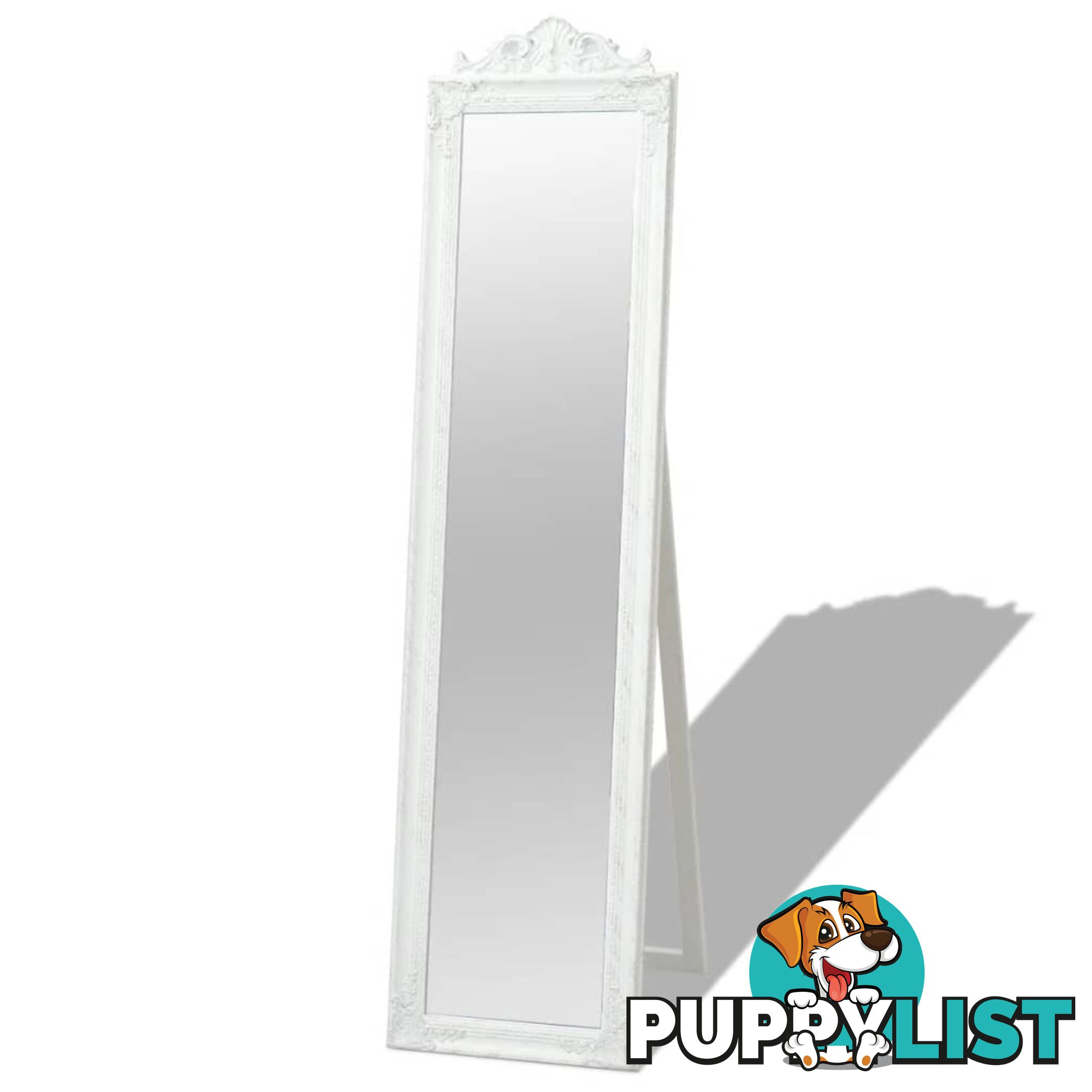 Free-Standing Mirror Baroque Style 160 x 40 Cm White - Unbranded - 9476062042066